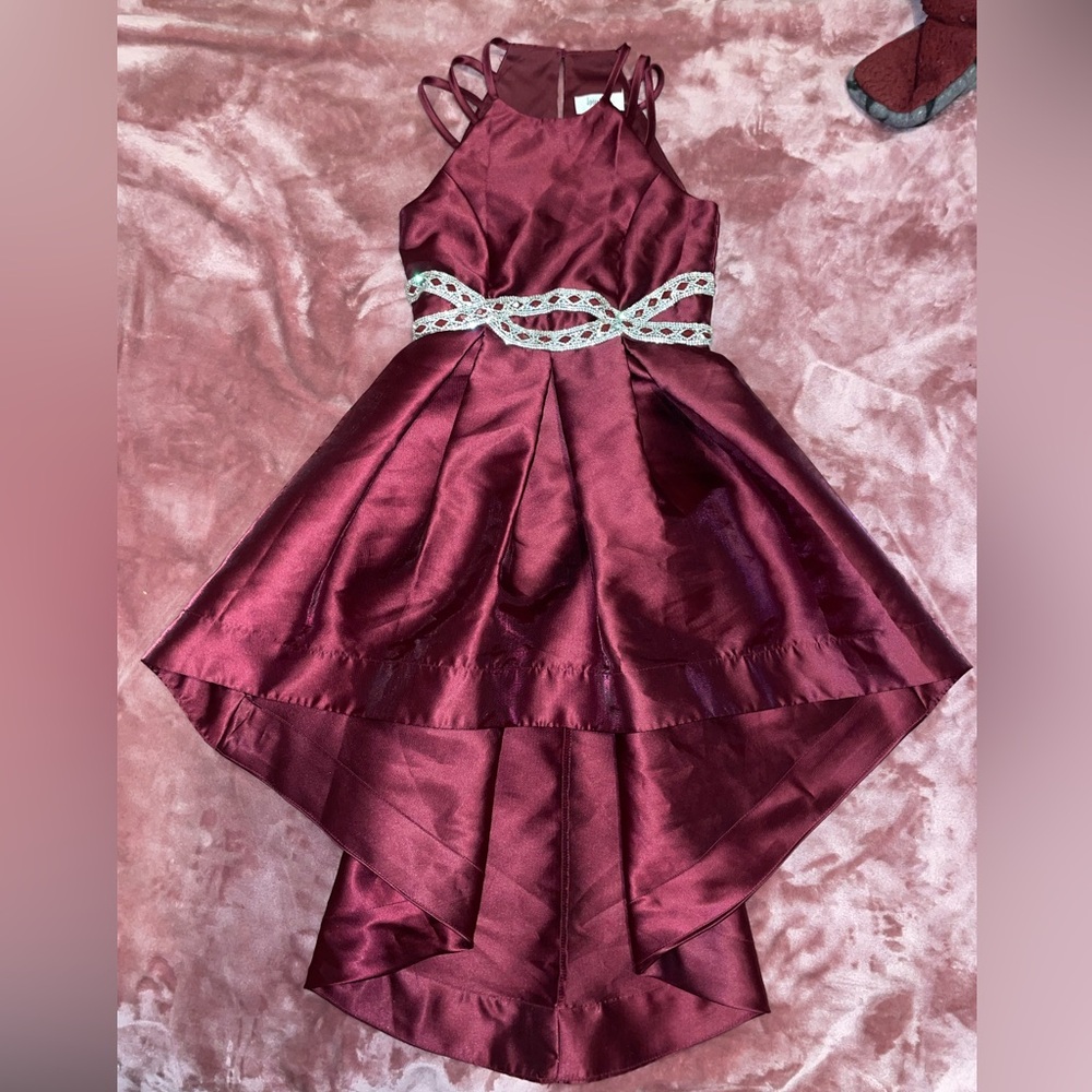 Speechless Kids Size 7 Burgundy Formal Kids Dress